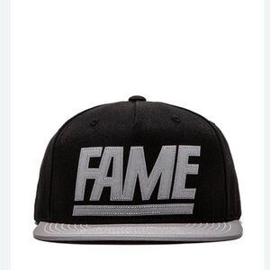 FAME Black and Gray Snapback Hat